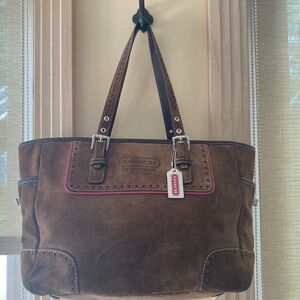 Genuine suede Coach tote